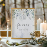 Winter eucalyptus elegant favors please take one