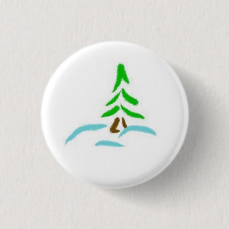 Winter Evergreen 1 Inch Round Button
