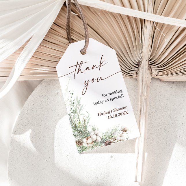 Winter Evergreen Baby Shower Favour Tag (Creator Uploaded)