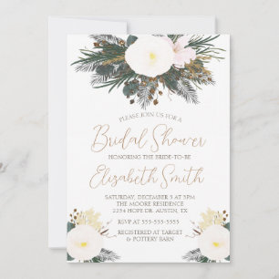 Winter Evergreen Bridal Shower Invitation