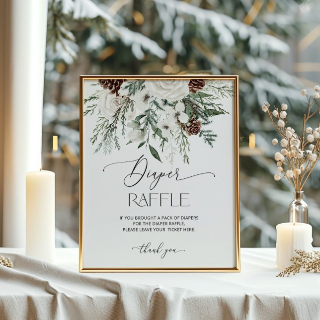 Winter evergreen Christmas diaper raffle Poster (Creator Uploaded)