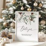 Winter Evergreen Date jar bridal game Poster<br><div class="desc">Winter Evergreen Date jar bridal game Poster
Matching items available.</div>