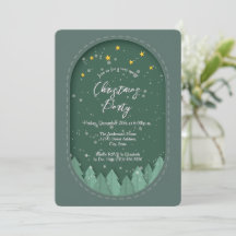 Winter Evergreen Forest Papercut Christmas Party
