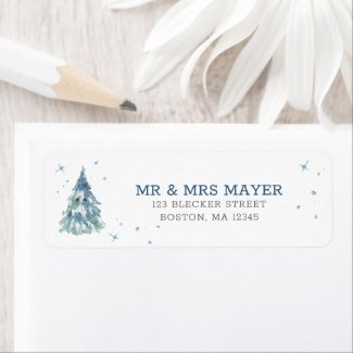 Winter Evergreen Forest Watercolor Wedding