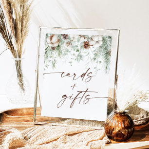 Winter Evergreen Holiday Cards and Gifts Sign
