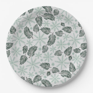 Winter Evergreen Holiday Paper Plate