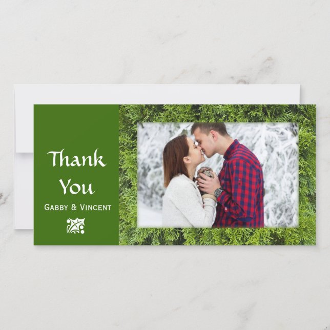 Winter Evergreen Thank You Card (Front)