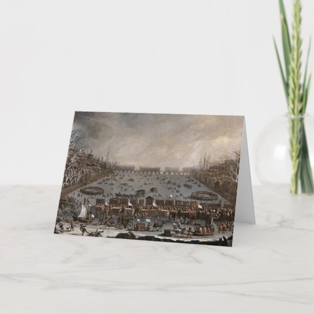 Winter Fair on the Thames, London Holiday Card (Front)