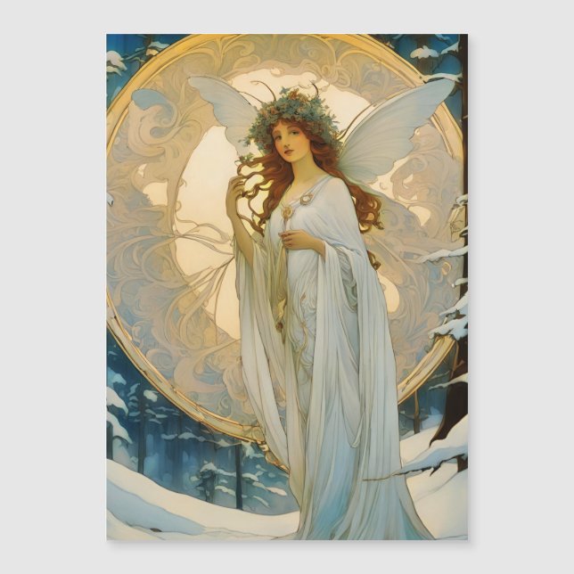 winter fairy -artisic  magnetic card (Front)