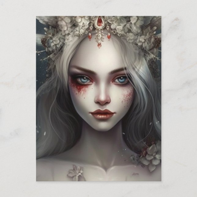 Winter Fairy Gothic Queen Postcard (Front)