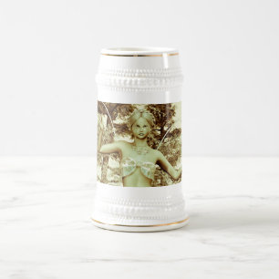 Winter Fairy in Snowy Forest Fantasy Art Beer Stein