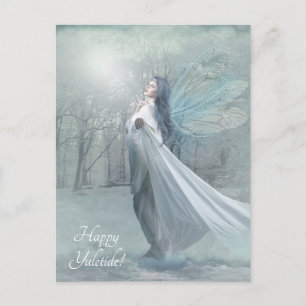 winter fairy snow postcard