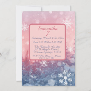 Winter Fairy Tale Invitation, Romantic Snowflake Invitation