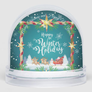 Winter Fairy Tale Santa Fantasy Snowy Forest Snowglobe