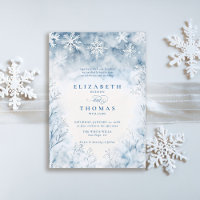 Winter Falling Snow Forest Rustic Elegant Wedding