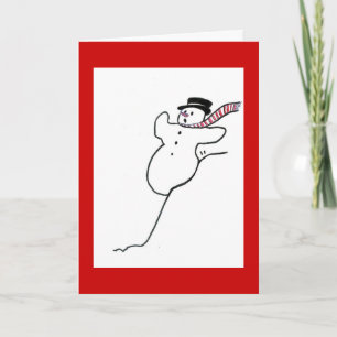 Winter: Falling Snowman Holiday Card