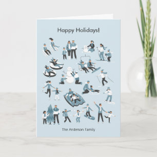 Winter Family Fun Christmas Holiday Card