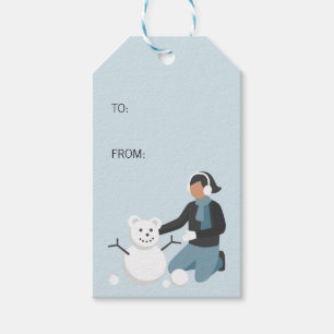 Winter Family Fun Christmas Holiday Gift Tags