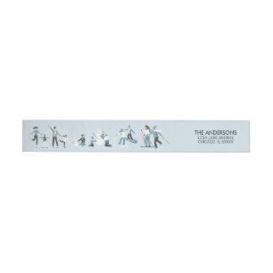 Winter Family Fun Holiday Wrap Around Label