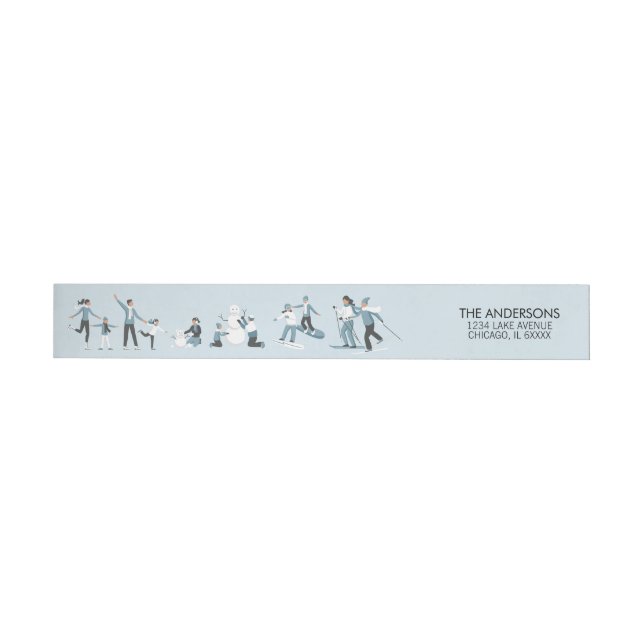 Winter Family Fun Holiday Wrap Around Label (Individual)