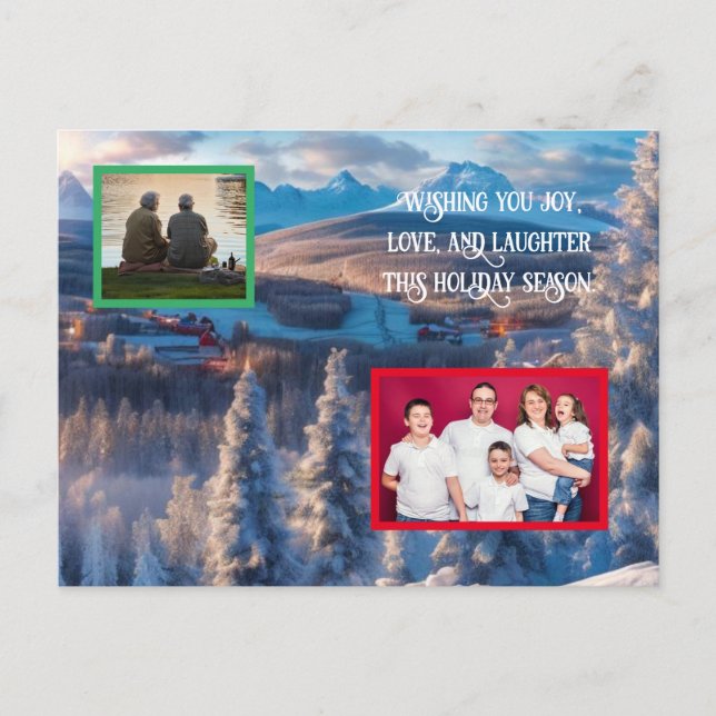 Winter Family Holiday Postcard - Customizable  (Front)