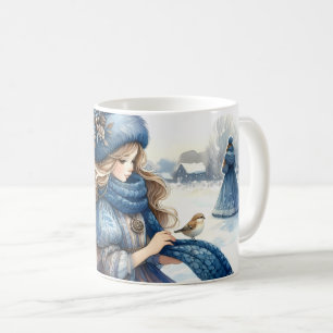 Winter Fantasy Princess in a Snowy Fairytale Lands Coffee Mug