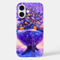 Winter Fantasy Snowy Tree Village Landscape