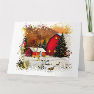 Winter farm card