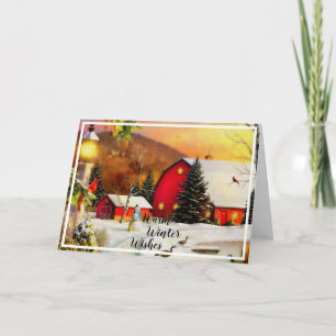 Winter farm card