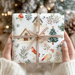 Winter Farm Christmas Wrapping Paper - Birds<br><div class="desc">Bring the peaceful charm of a countryside winter to your holiday gifts with this Winter Cottage Farm Christmas wrapping paper. Featuring a picturesque scene of cozy cottages, snow-covered trees, and a rustic farm landscape, this wrapping paper captures the serene beauty of winter. Perfect for those who love the warmth of...</div>