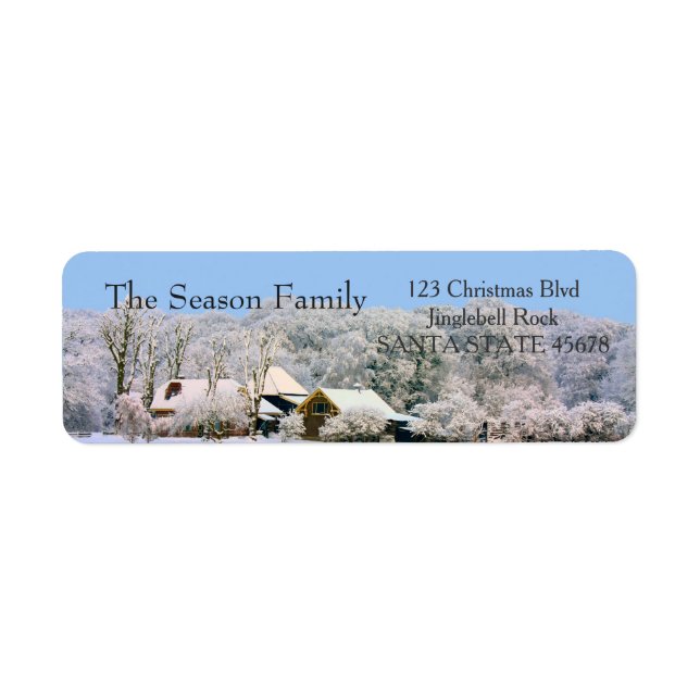 Winter farm Holiday Address Label (Front)