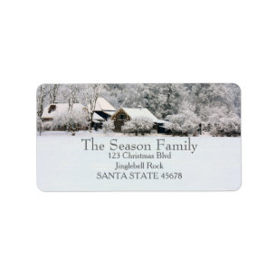 Winter farm Holiday Address Label
