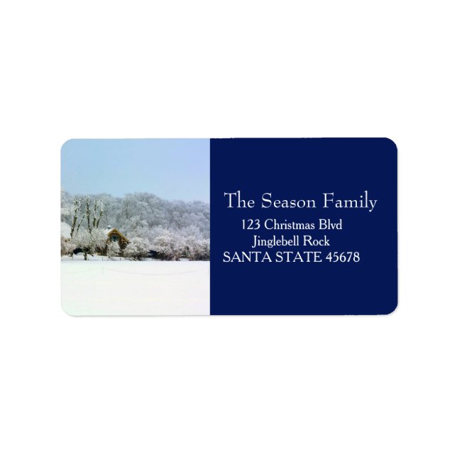 Winter farm Holiday Address Label (Front)