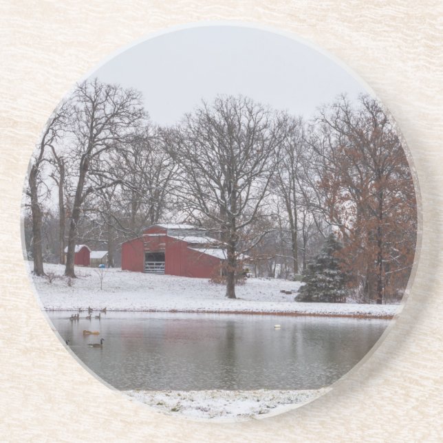 Winter Farm Pano Coaster (Front)