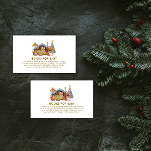 Winter Farmer Market Teddy Bear Books Baby Shower  Enclosure Card