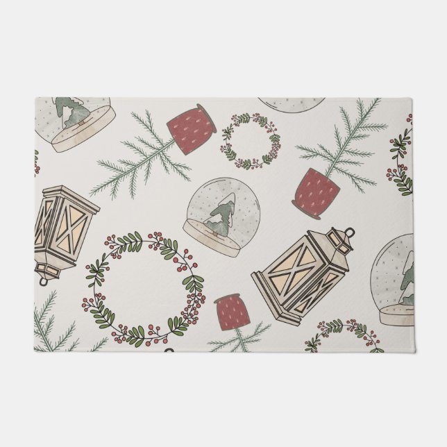 Winter Farmhouse   Doormat (Front)