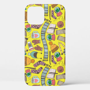 Winter Fashion: Doodle Sketch Pattern. iPhone 12 Case