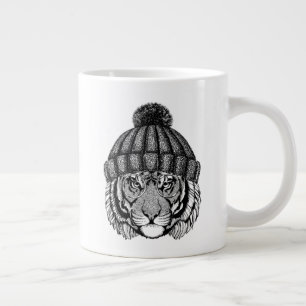 Winter Fashion Ready Tiger Large Coffee Mug
