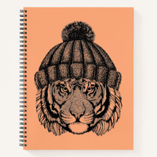 Winter Fashion Ready Tiger Notebook