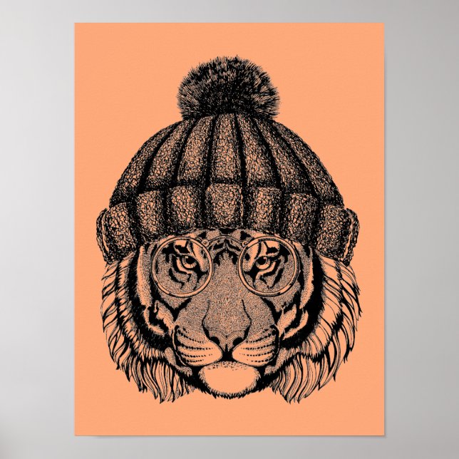 Winter Fashion Ready Tiger Poster (Front)