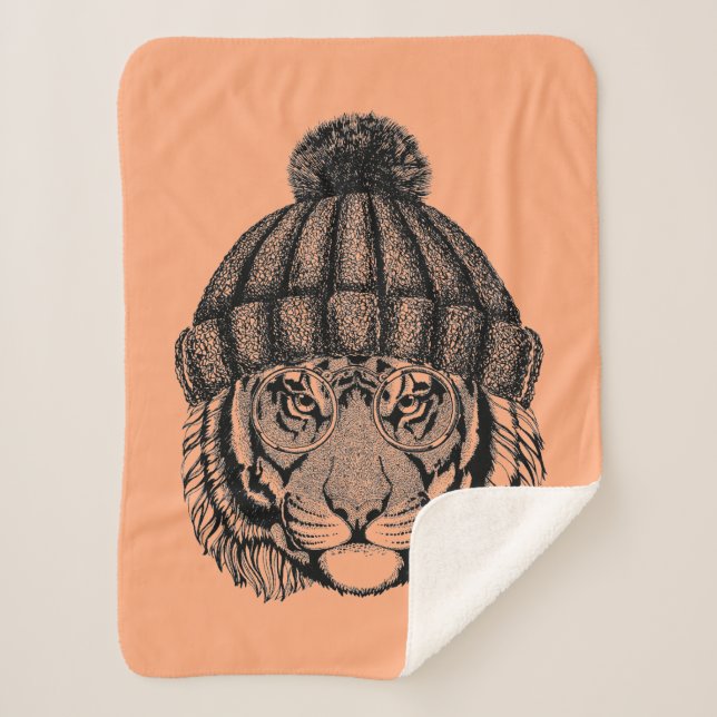 Winter Fashion Ready Tiger Sherpa Blanket (Front)