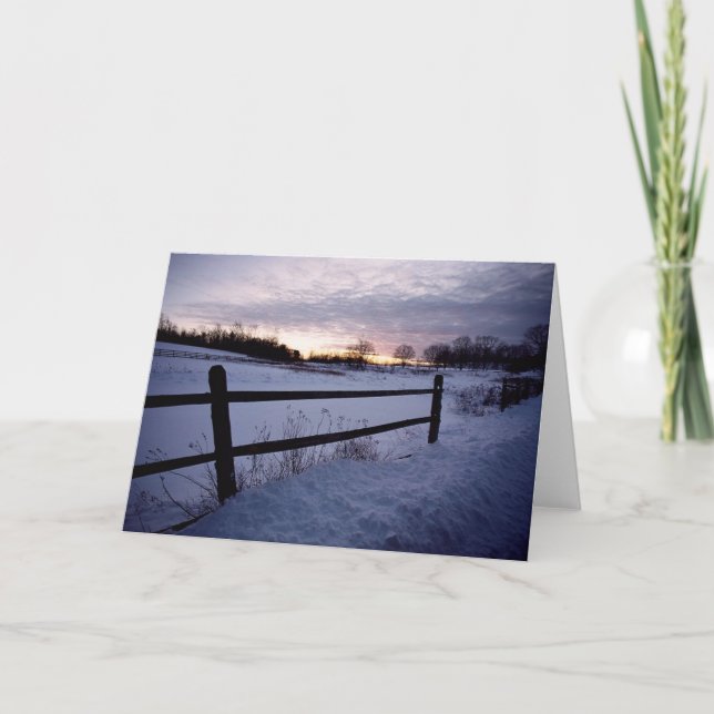 Winter Fence Snow Landscape Xmas Holiday Christmas (Front)