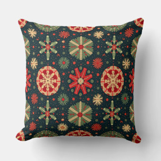 Winter Festive Bloom Throw Pillow