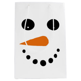 Winter festive cute snowman medium gift bag
