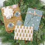 Winter Festive Sweater Snowflakes Christmas Wrapping Paper Sheet<br><div class="desc">A trio of designs for your gifts. This set includes a trio of Winter Festive Sweater designs.  View our full line of gift wrap products in our Zazzle store.</div>