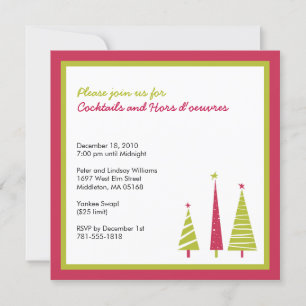 Winter Festive Trees   Holiday Invitation