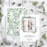 Winter Fir Cone Succulent Merry Christmas Photo Ho Holiday Card<br><div class="desc">Introducing our Winter Fir Cone Succulent Merry Christmas Photo Holiday Card! This beautiful card features your favourite family photo, with Merry Christmas in a popular hand lettered calligraphy and serif font duo. It's embellished with hand painted watercolor winter fir cones and succulent greenery. The card can be personalized with your...</div>