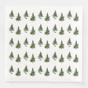 Winter Fir Trees Forest Napkin