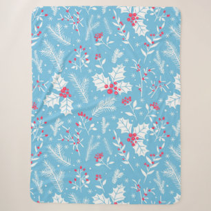 Winter flora 2 sherpa blanket
