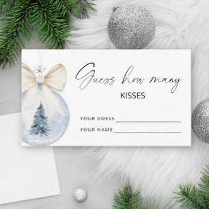 Winter flora guess how many kisses bridal game enclosure card